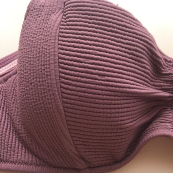 Pink Ribbed Bikini Top | Shade & Shore/32 B gold tone sliders and back hook/NWOT - Picture 6 of 10